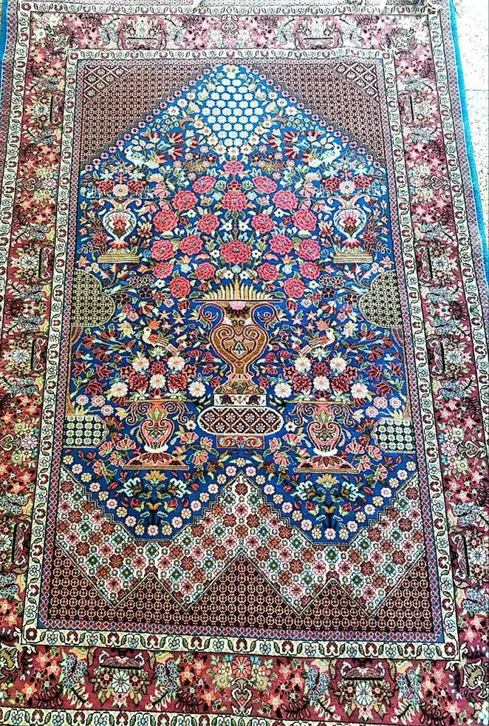 قالیچه کرک و ابریشم کاشان