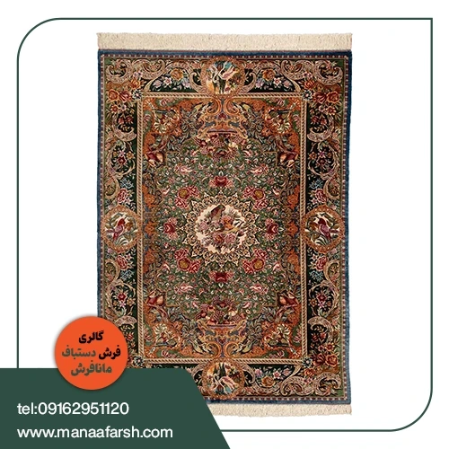 456758787 فرش دستباف قم ۱۲ متری ۶۵ رج ابریشمی