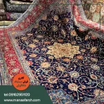فرش دستباف تبریز 12 متری ساروق سرمه ای