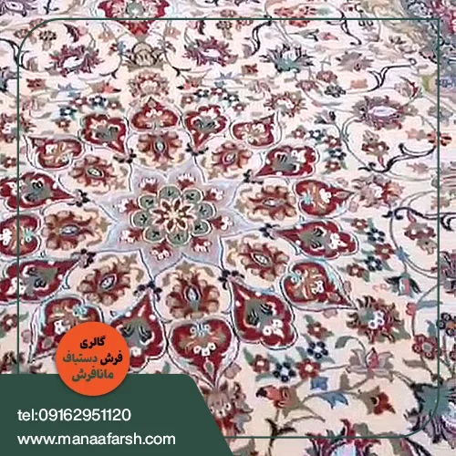 658768988787 فرش دستباف کرک و ابریشم 9 متری