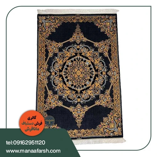 658896790890 فرش دستباف ۶ متری قم تمام ابریشم طرح کف ساده ورساچه