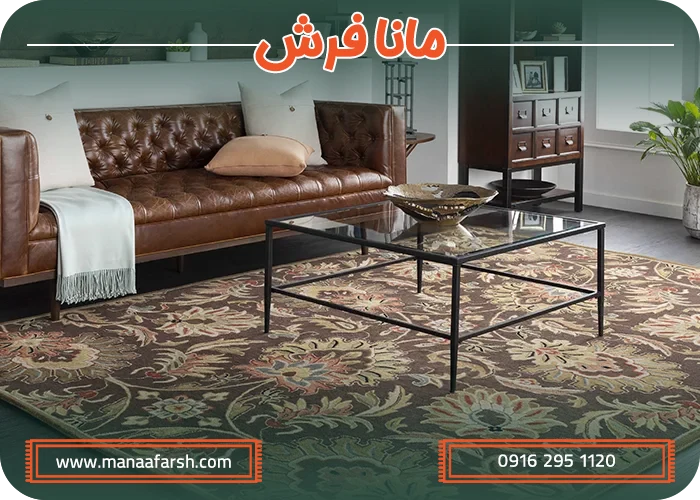 جدول مقایسه‌ای انواع فرش برای پذیرایی مستطیل